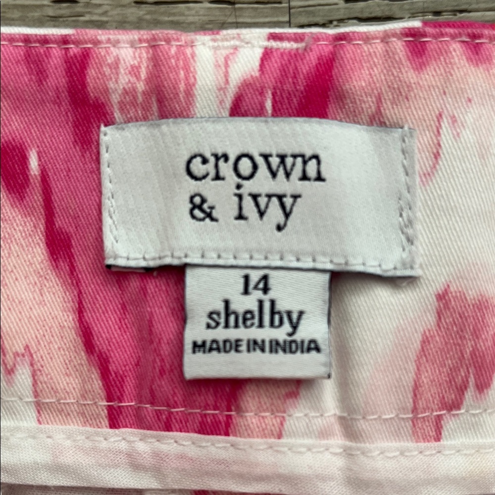 Crown & Ivy Pink and Yellow High Waist Shorts Size 14 - Picture 2 of 7
